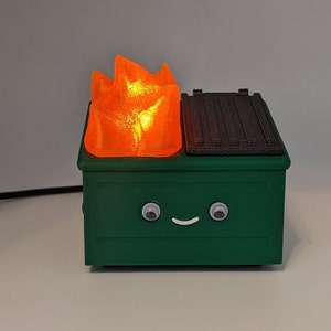 Dumpster Fire with corded flickering light (multiple color choices)—electricity cord-powered funny office desk decor novelty toy gift