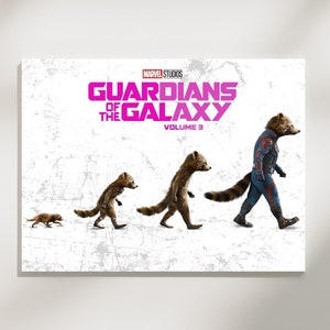 Rocket Raccoon Evolution Poster Guardians Of Galaxy Wall Art Movie Poster Minimalist Art Superhero Volume 3