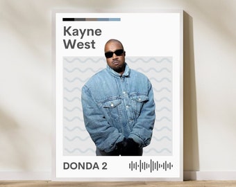 Kayne West Printable Rap Wall Decor Poster Hiphop Music Poster Minimalism Art Donda Digital Print Art