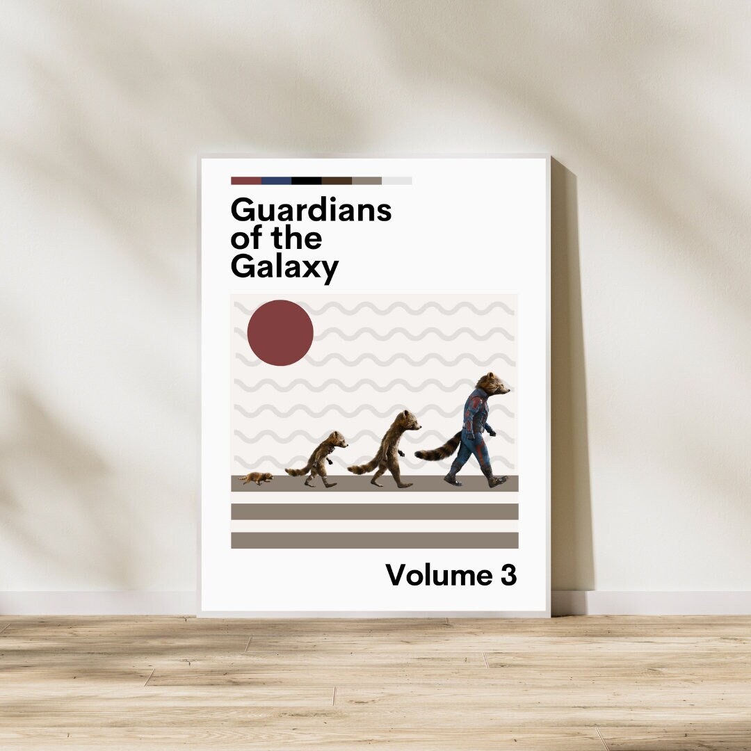 Rocket Raccoon Evolution Printable Guardians of Galaxy Wall Art Movie