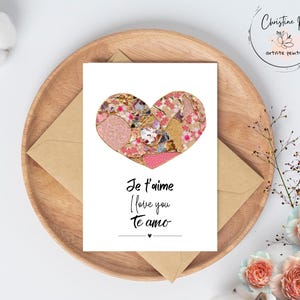 Carte de souhaits, illustration d'un coeur, carte vierge, fête, St-Valentin, fait au Québec