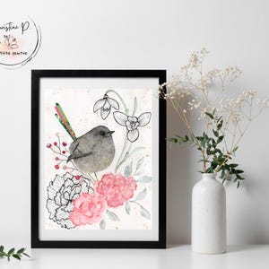 Poster, Watercolor artwork, unique illustration, original work on paper