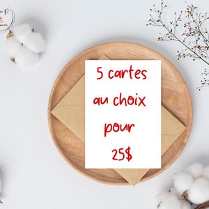 5 cartes de voeux au choix, cartes de souhaits vierge, anniversaire, aquarelle, Fait au Québec