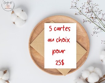 5 cartes de voeux au choix, cartes de souhaits vierge, anniversaire, aquarelle, Fait au Québec