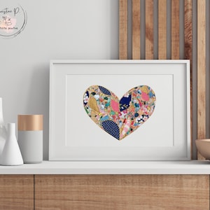 Collage artwork, original painting, mixed media, original hand-designed art