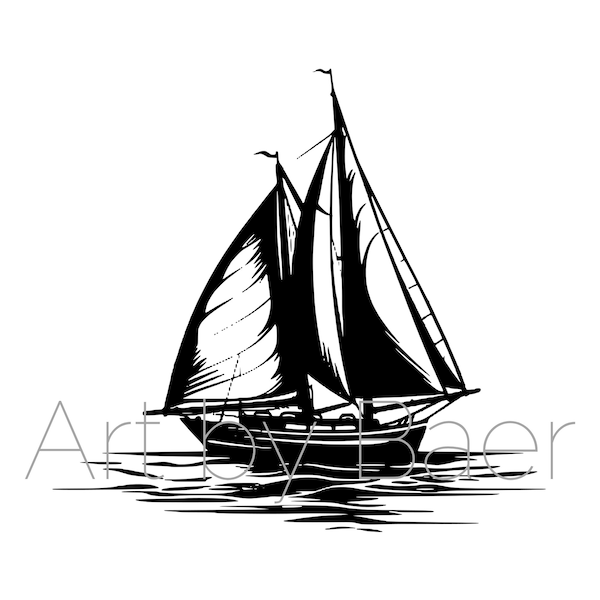 Sail Boat SVG, Digital Download, PNG, JPG, svg, Ship, Sailing Boat Silhouette, Cutting Machine, Print at home, Yacht, Sail, Boat, 300 dpi