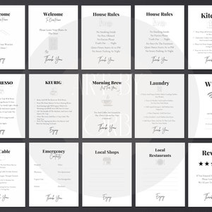 30 Airbnb Sign Bundle, Airbnb Essential Signs,Rental Home, Wifi Sign, Airbnb Check out list, Airbnb Host, Simple Signs,VRBO,Vacation Rental