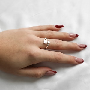 Lock + Key Ring | Adjustable Ring | Unique Ring | Silver Jewelry | 925 Sterling Silver | Trendy Jewelry