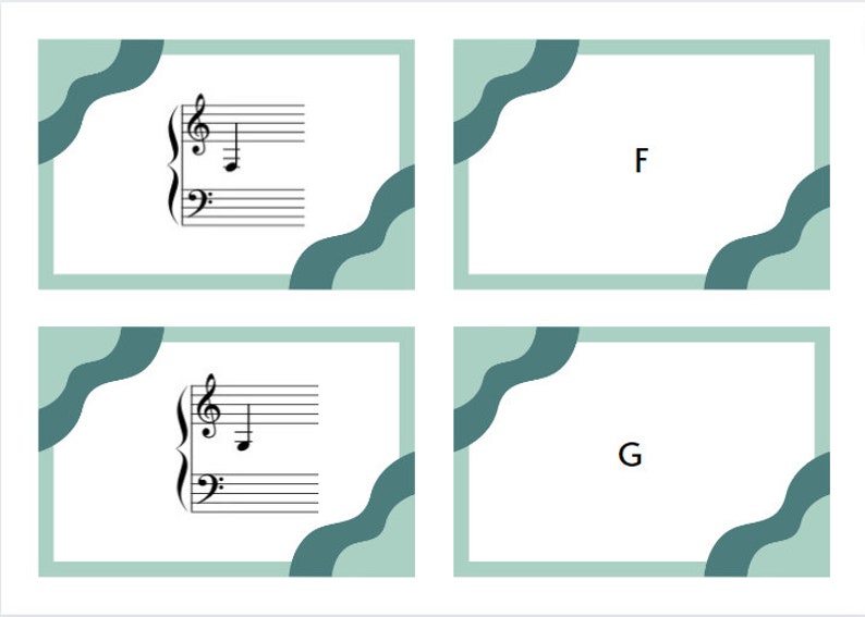 Note Name Flashcards Music Theory Etsy