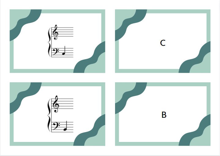 Note Name Flashcards Music Theory Etsy