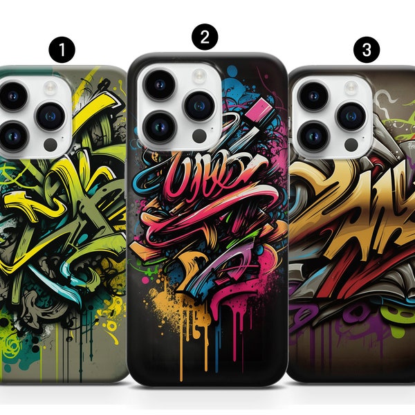 Graffiti Bunte Handyhülle für iPhone 15 14 Pro Max 13 12 11 XR XS 8+ 7 Samsung S10 S21FE A13 A52 S23 Note10+