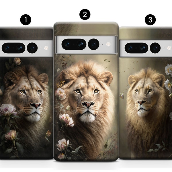 Painting Lion Phone Case, King of Beasts Cover for Google Pixel 7A 6A 5A 4A 3XL 2 Xiaomi Poco Redmi Note OnePlus RealMe Huawei LG
