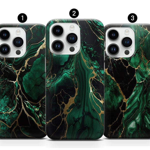 Custodia per telefono in marmo verde oro, copertina estetica verde scuro iPhone 15 14 Pro Max 13 12 11 XR XS 8 Samsung S10 S21FE Plus S23 A34 A54 Note10+