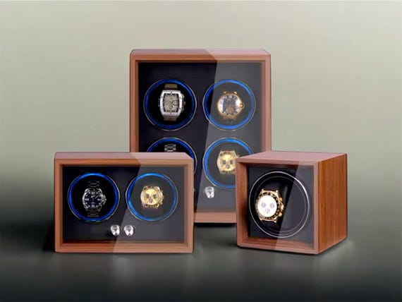 Luxury Wooden Automatic Watch Winder with LED Display