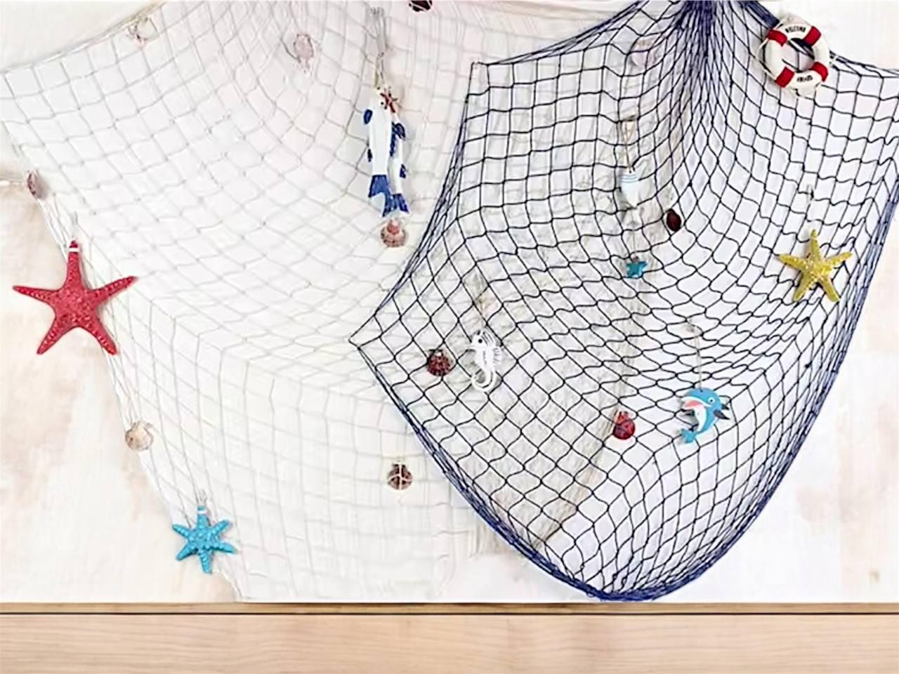 Rete Da Pesca Decorativa Con Conchiglie – Tema Oceano Per Parete – Arredo Per Feste Pirate E Matrimoni - 4