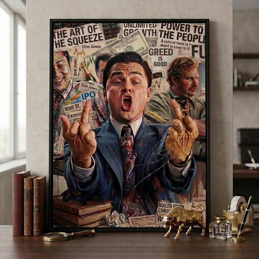 Wolf of Wall Street Canvas - Etsy Norway