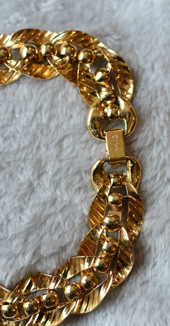 Vintage Monet Gold Tone Necklace - image 3