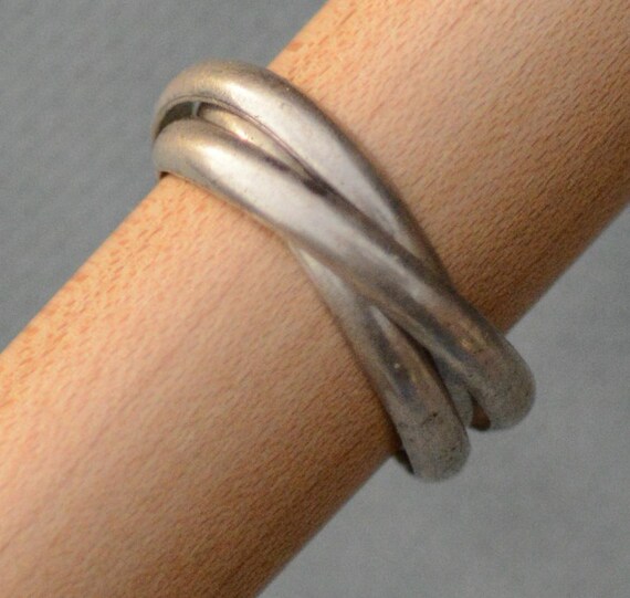 Antique Silver Trinity or triple Ring - image 1