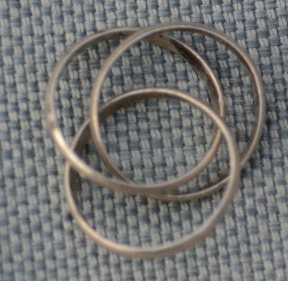 Antique Silver Trinity or triple Ring - image 2