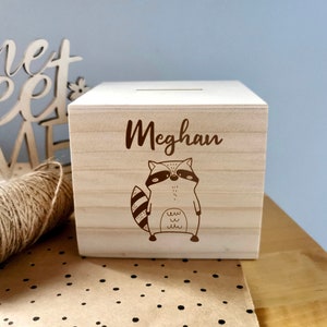 Personalized Piggy Bank, Wooden money box with Name, Coin Box, Holz Spardose mit Name