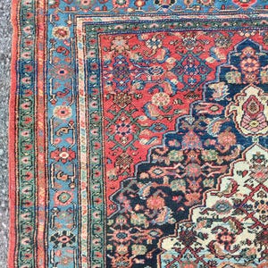 4'3" x 6'6" ft, Karaja rug 4x6, Antique rug 4x6, Heriz rug 4x6 Vintage, Serapi rug, Kurdish rug, Afghan rug 4x6, Caucasian rug, Deep rug image 1