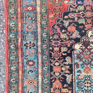 4'3" x 6'6" ft, Karaja rug 4x6, Antique rug 4x6, Heriz rug 4x6 Vintage, Serapi rug, Kurdish rug, Afghan rug 4x6, Caucasian rug, Deep rug image 7