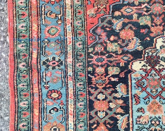 Navy 4x6 Oriental rug Rare pattern, Heriz rug 4x6 Vintage, Antique rug 4x6 vibrant color, Turkish 4x6 rug, Afghan rug 4x6 vintage wool