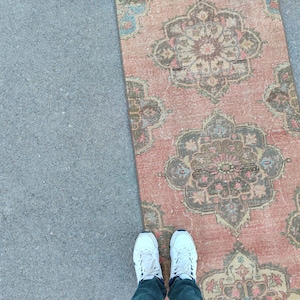 3x16 Turkish runner long, Stair rug, 16 long hallway rug, Extra long runner rug, Heriz runner rug, Herki runner rug, Oushak runner 3x16