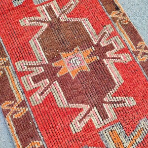 3x10 Herki runner rug vintage, Antique 3x10 persian runner, Heriz runner rug 3x10 colorful, Turkish 3x10 oushak runner, Afghan rug 3x11 ft