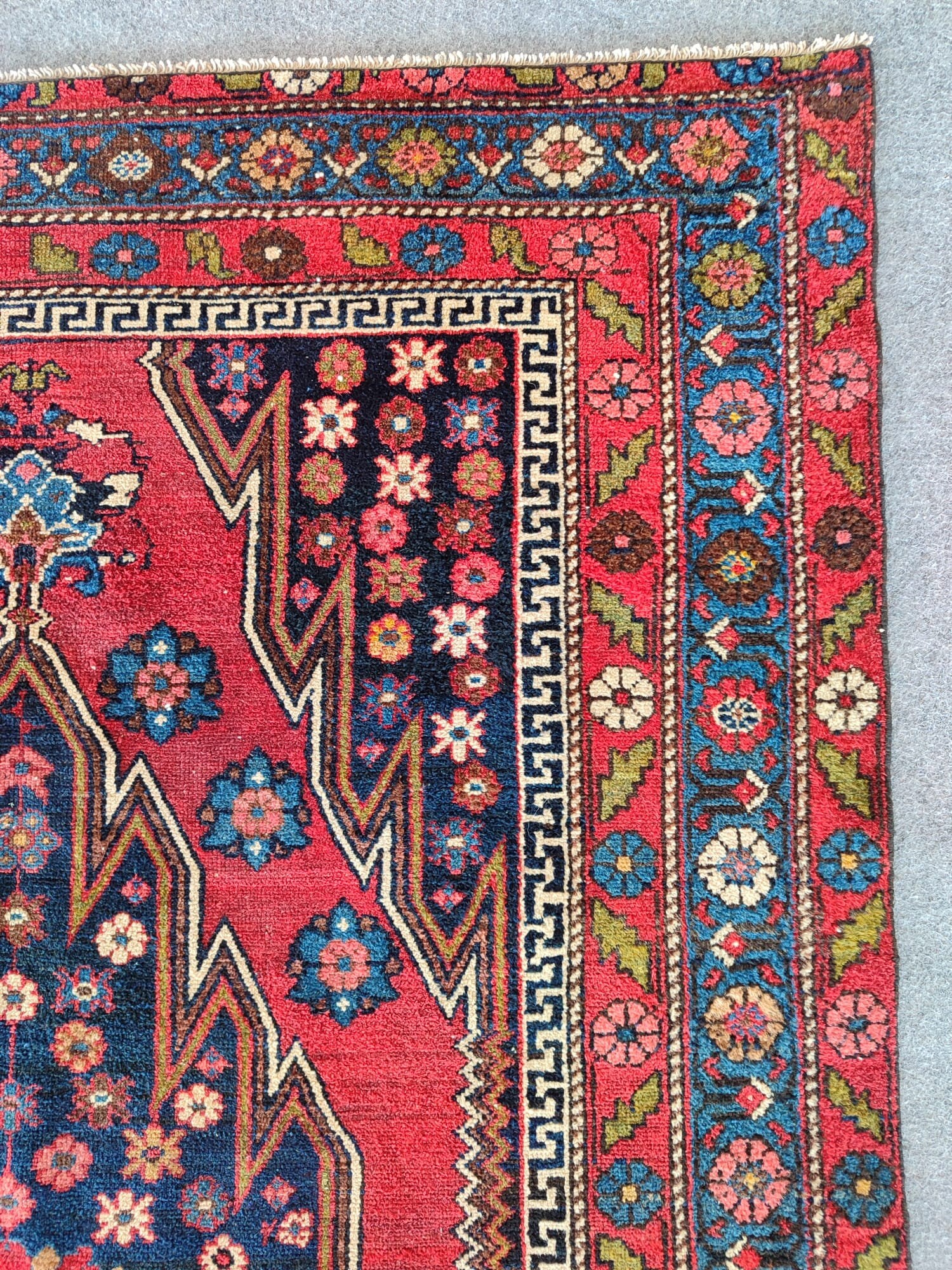 4x6 Red Antique Rug, Persian 4x6 Heriz Rug, Caucasian Rug, Bedroom Rug ...