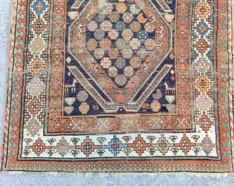 Persian rug 4x8, Antique rug 4x8, Vintage rug 4x8, Turkish rug 4x8, Dark deep vibrant rug, Kitchen rug, Large runner rug, Custom size rug