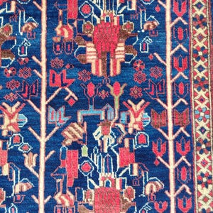 Rug 5x7 ft , Antique 5x7 Persian rug vibrant, Afghan rug 5x7, Red Turkish rug 5x7 dark, Vintage rug 5x7, Colorful rug, Herki rug kurdish