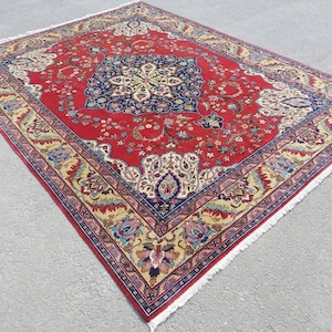 Persian rug 9x12, Oversize rug, Turkish rug 9x12, Heriz rug 9x12, Vintage area rug 9x12, Living room rug 9x12, Antique rug 9x12, Carpet 9x12