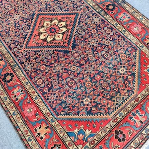 Dark Persian rug 5x7, Heriz rug 5x7, Turkish rug 5x7, Vintage rug 5x7, Oushak rug 5x7, Multi color rug, Deep color rug, Carpet 5x7, Rug 5x7