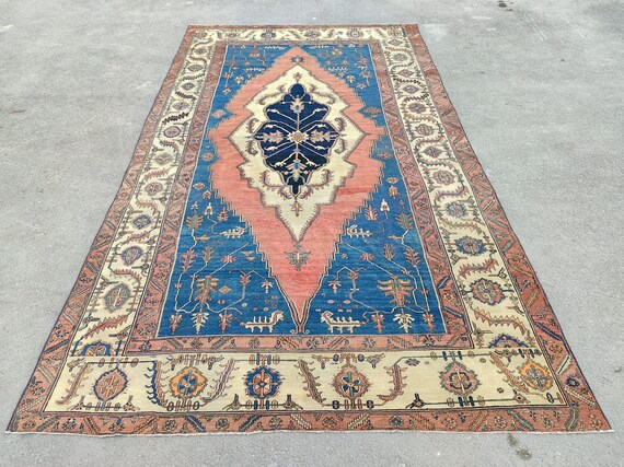 RARE 10x18 Serapi Rug Oversize, Antique Oriental Rug 10x17, Heriz
