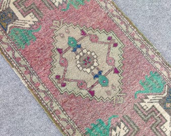 2 x 4 tapijt vintage, mager tapijt, Turks tapijt 2 x 4, Oushak-tapijt 2 x 4, klein tapijt antiek 2 x 4, Perzisch 2 x 4 heriz-tapijt, badmattapijt 2 x 4 deurmat neutraal