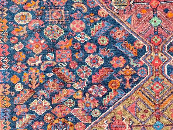 Persian rug 8x10, Heriz rug area 8x10, Area Antique rug 8x10, Turkish rug 8x10, Dark red area rug 8x10, Living room rug, Bold color rug