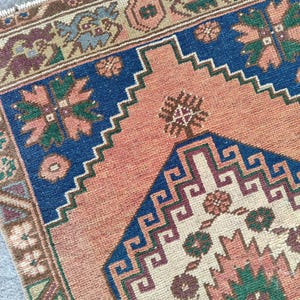 2x4 rug Vintage, Skinny rug, Turkish rug 2x4, Oushak rug 2x4, Bath mat rug 2x4 neutral, Muted Doormat rug 2x4, Persian heriz rug 2x4 runner