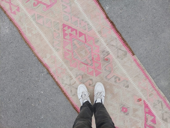 16 foot long turkish runner kilim, Herki rug, Heriz rug runner 3x16 vintage, Stair rug, Antique long kilim, Vintage 3x16 oushak runner rug