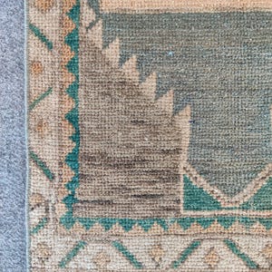 2 x 4 tapijt, mager loper tapijt, klein herki-tapijt, rood 2 x 4-tapijt Turks vintage Oushak, smal tapijt, badmattapijt, Afghaans tapijt, kort tapijt, deurmat afbeelding 6