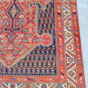 7x15 Oversize Persian rug, Antique Malayer rug Large size, Heriz area rug, Living room rug Big size, Mahal rug, Luxury Vintage rug Oriental