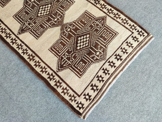 ヴィンテージ　トルコ製ランナーラグ ヴィンテージトルコランナーラグ：マルチカラーキッチンラグ（3'8x10'6