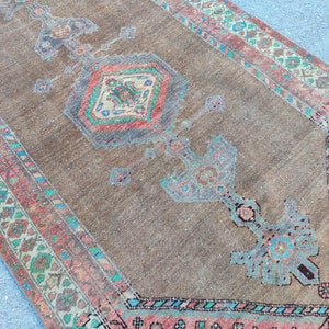 4.4x7.3 ft, Persian rug 5x7, Antique rug 5x7, Malayer rug 5x7 vintage, Camel color rug 5x7 rare, Heriz rug 5x7 soft color, Turkish 5x7 rug
