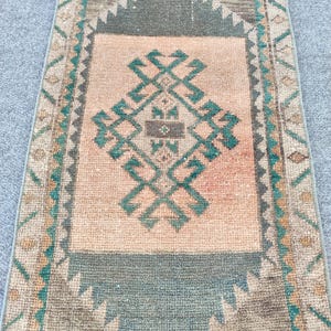 2 x 4 tapijt, mager loper tapijt, klein herki-tapijt, rood 2 x 4-tapijt Turks vintage Oushak, smal tapijt, badmattapijt, Afghaans tapijt, kort tapijt, deurmat afbeelding 5