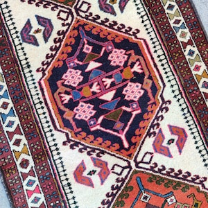 Navy 3x10 Heriz runner rug, Persian runner 3x10 vibrant color, Antique 3x10 malayer rug, Afghan 3x10 vintage runner, Dark 3x10 turkish rug