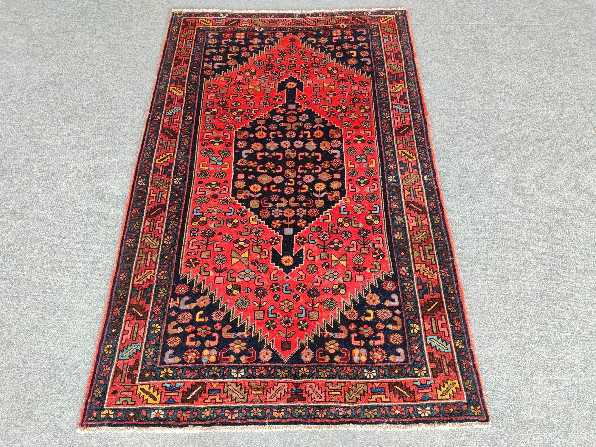 Rare Oriental Rug 4x7 Antique, Heriz Rug, Vintage Rug 4x7, Karaja Rug ...