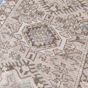 12 ft Heriz runner rug, 3x12 Persian runner light color, Antique runner 3x12 neutral, Turkish 3x12 oushak runner, Afghan runner 3x12 Vintage