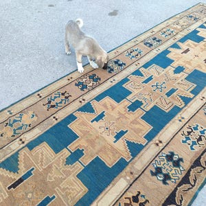 Rare Avar rug Antique, Old Caucasian rug, Navy antique runner, Dagestan avar kilim, Collector rug, Traditional rug, Large runner kilim wool