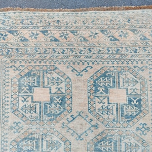 Oushak 5x7 vintage rug, 5x7 Turkish rug blue, Muted persian rug 5x7, Heriz rug 5x7, Antique rug 5x7, Bedroom rug 5x7, Neutral area rug 5x7