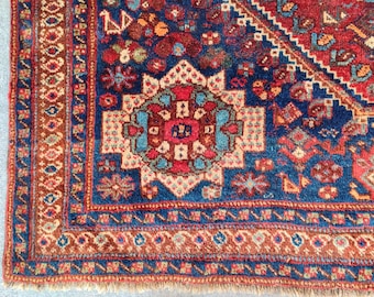 Dark persian rug 5x7, Navy Heriz rug, Fabulous Turkish rug 5x7, Vintage rug 5x7, Antique rug 5x7, More vibrant rug, Rare rug, Oushak rug 5x7